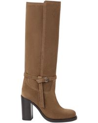 Brunello Cucinelli - 100Mm Buckle-Strap Suede Boots - Lyst
