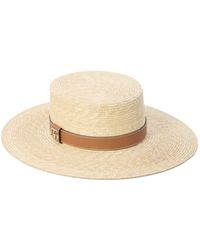 Gucci - Logo Plaque Woven Hat - Lyst