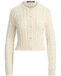 Ralph Lauren - Cable-Knit Buttoned Cardigan - Lyst