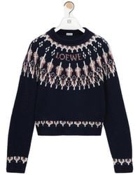 Loewe - Fair Isle Pattern Crewneck Jumper - Lyst