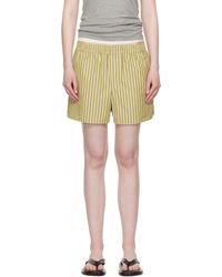 Ami Paris - Khaki Cotton Elasticated Shorts - Lyst