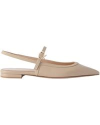 Gianvito Rossi - Leather Point-Toe Mary Jane Slingback Flats - Lyst