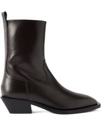 Aeyde - Solid Color Leather Ankle Boots - Lyst