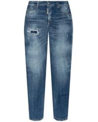 DSquared² - Distressed Medium Waist Jennifer Jeans - Lyst