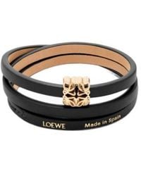Loewe - Calf Leather Anagram Bracelet - Lyst