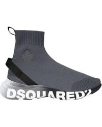 DSquared² - Logo Printed Almond Toe Sneakers - Lyst