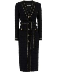 Alessandra Rich - Belted Tweed Robe Coat - Lyst
