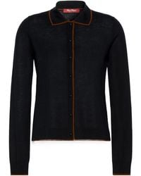 Max Mara - Contrast-Trim Polo-Collar Cardigan - Lyst