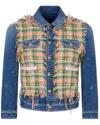 DSquared² - Paint-Splatter Panelled Denim Jacket - Lyst