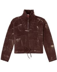 DIESEL - Half-Zip Jumper With Distressed Effect - Lyst