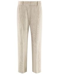 Brunello Cucinelli - Corduroy Mid-Rise Wide-Leg Trousers - Lyst