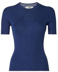 Fendi - Ribbed Short-Sleeve Sweater - Lyst