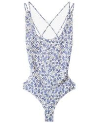 Isabel Marant - Floral Printed One-Piece Swimsuit - Lyst