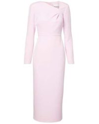 Roland Mouret - Asymmetric Draped Crêpe Midi Dress - Lyst