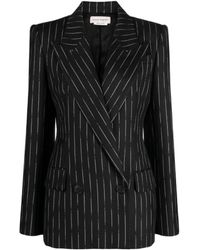 McQueen - Double-Breasted Striped Blazer - Lyst