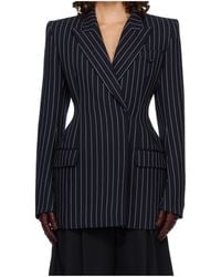 Mugler - Pinstripe Double-Breasted Jacket - Lyst