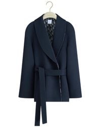 Dior - Belted Cropped Double-Breasted Peacoat - Lyst