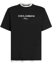 Dolce & Gabbana - Logo Embroidered Crewneck T-Shirt - Lyst