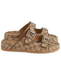 Gucci - Slide Sandal With Straps - Lyst