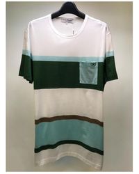 Ferragamo - Striped Stitched Short-Sleeved T-Shirt - Lyst