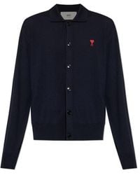 Ami Paris - Ami De Coeur Knitted Cardigan - Lyst