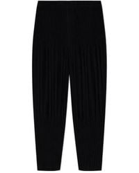 Homme Plissé Issey Miyake - Homme Plissé Issey Miyake Cropped Pleated Trousers - Lyst