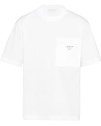 Prada - Logo Plaque Crewneck T-Shirt - Lyst