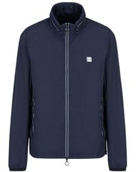 ARMANI EXCHANGE - Logo Patch Zipped Jacket - Lyst