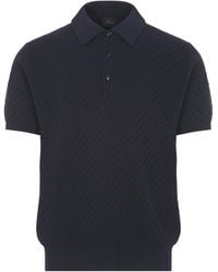 Brioni - Woven Pattern Knitted Polo Shirt - Lyst