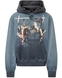 Off-White c/o Virgil Abloh - Graphic Printed Drawstring Hoodie - Lyst