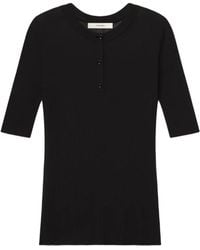 FRAME - The Henley Rib Tee - Lyst
