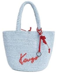KENZO - Logo Raffia Tote Bag - Lyst