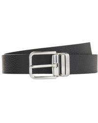 BOSS - Grained-Leather Belt - Lyst
