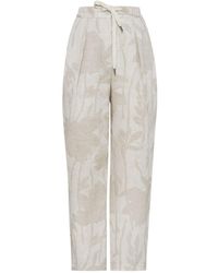 Brunello Cucinelli - Floral-Jacquard Drawstring Tapered Trousers - Lyst