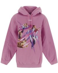 MSGM - Graphic-Print Long-Sleeve Hoodie - Lyst