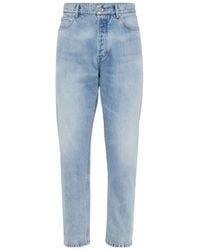 Brunello Cucinelli - Logo Patch Mid-Rise Jeans - Lyst