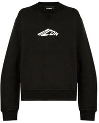DSquared² - Icon Logo Printed Crewneck Sweatshirt - Lyst