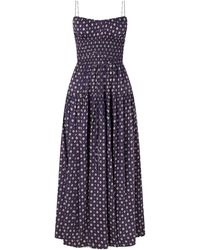Doen - Safia Smocked Printed Cotton And Silk-Blend Voile Maxi Dress - Lyst