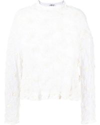 Comme des Garçons - Sheer Floral-Embroidered Blouse - Lyst
