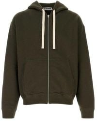 Jil Sander - Zip-Up Drawstring Hoodie - Lyst