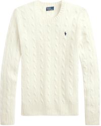 Polo Ralph Lauren - Embroidered-Logo Cable-Knit Sweater - Lyst
