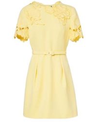 Leo - Aurelie Belted Floral-Appliqué Minidress - Lyst
