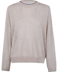 Brunello Cucinelli - Embellished Crewneck Jumper - Lyst