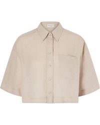 Brunello Cucinelli - Cropped Short-Sleeve Shirt - Lyst