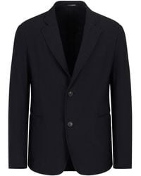 Emporio Armani - 3D-Patterned Single-Breasted Blazer - Lyst