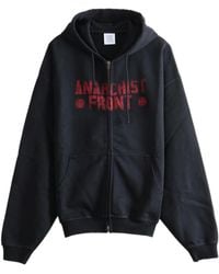 Vetements - Slogan-Print Zip-Up Hoodie - Lyst