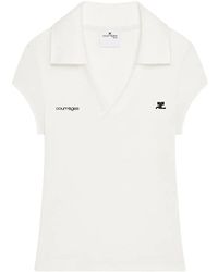 Courreges - Courrèges Sports Cropped V-Neck T-Shirt - Lyst