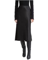 Vince - Satin-Finish Draped Midi Skirt - Lyst