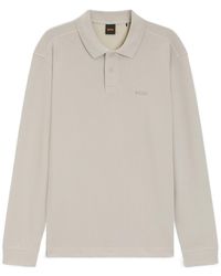 BOSS - Cotton-Blend Polo Shirt With Waffle Structure - Lyst