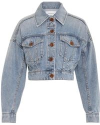 Zimmermann - Cropped Denim Jacket - Lyst